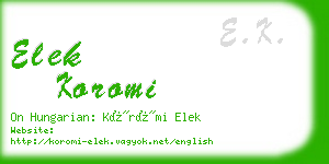 elek koromi business card